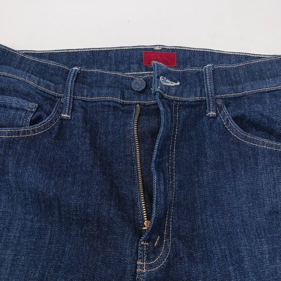 Mother Insider Crop Step Fray Jeans 30 Speed Racer Red Stripe Raw Hem Denim - Picture 9 of 14